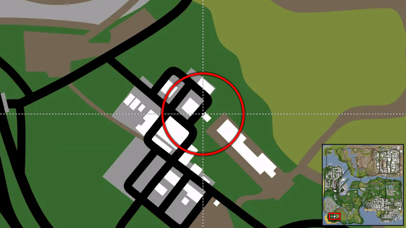 Убежище в Энджел Пайн - Местоположение на карте в GTA San Andreas