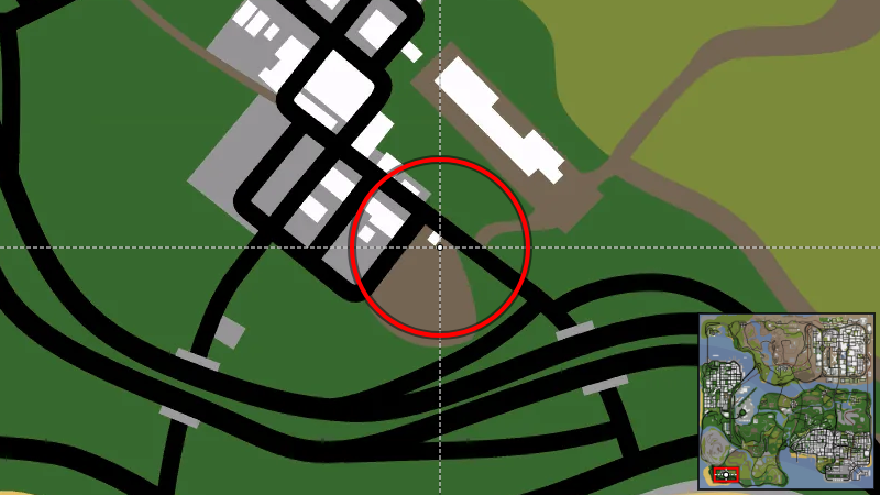 Точка сохранения Angel Pine - Местоположение на карте в GTA San Andreas