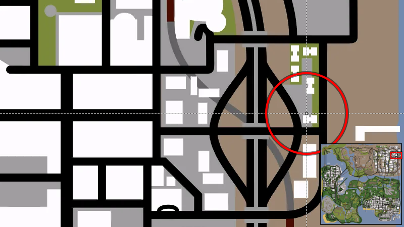 Убежище у ручья - Местоположение на карте в GTA San Andreas