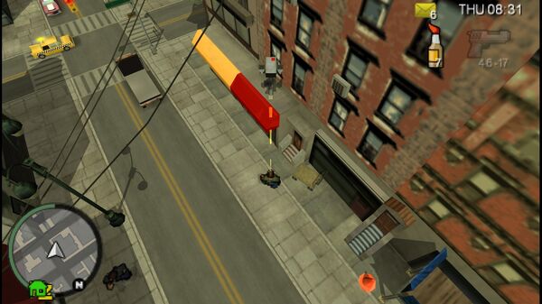 Местоположение камеры наблюдения №11 для уничтожения в GTA Chinatown Wars, находится 
                                на низком выступе рядом с желто-красным навесом в Чайнатауне.