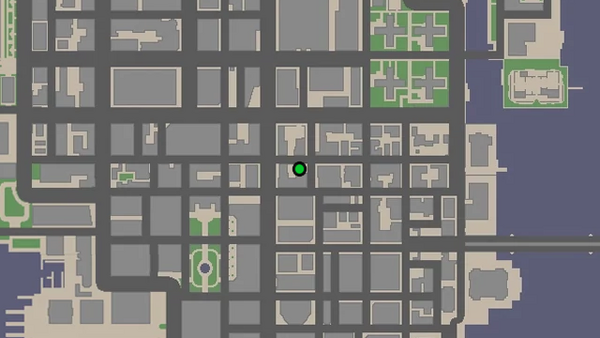 Местоположение на карте камеры безопасности №13 для уничтожения в GTA Chinatown Wars, находится на контейнере рядом с завалом в Истоне.