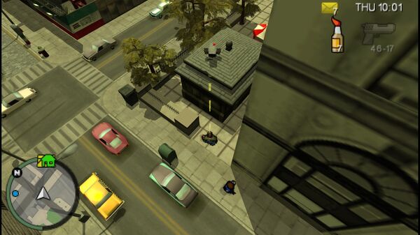 Местоположение камеры безопасности №14 для уничтожения в GTA Chinatown Wars, находится на крыше небольшого здания в Саффолке.