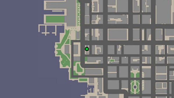 Местоположение на карте камеры безопасности №17 для уничтожения в GTA Chinatown Wars, находится на крыше заправки Globe Oil в Castle Garden City.