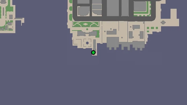 Местоположение на карте GTA Chinatown Wars камеры наблюдения №2 для уничтожения, находится 
                                рядом со знаком Poop Deck в Castle Gardens.