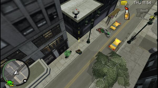 Местоположение камеры безопасности №20 для уничтожения в GTA Chinatown Wars, находится на крыше низкого здания в Нижнем Истоне.