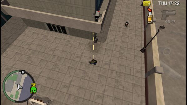 Местоположение камеры безопасности №24 для уничтожения в GTA Chinatown Wars, находится на углу зданий Комитета цивилизации в Хаттон Гарденс.