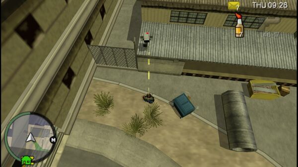 Расположение камеры наблюдения №29 для уничтожения в GTA Chinatown Wars, находится на углу пониженной крыши здания в Мидл Парк Вест.