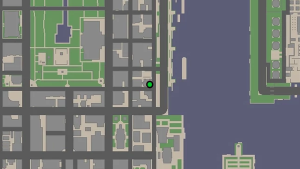 Расположение камеры наблюдения №31 для уничтожения на карте GTA Chinatown Wars, находится за 60 Diner в Мидл Парк Ист.