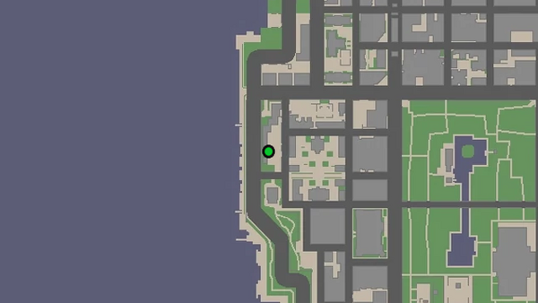 Расположение камеры наблюдения №37 для уничтожения на карте GTA Chinatown Wars, находится на крыше маленького склада в Варсити Хайтс.