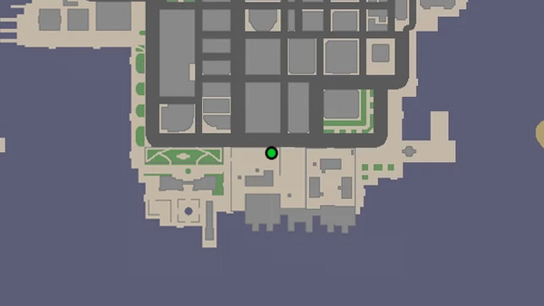 Местоположение на карте GTA Chinatown Wars камеры наблюдения №4 для уничтожения, находится 
                                на контейнере на стройплощадке в Castle Gardens.