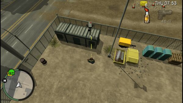 Местоположение камеры наблюдения №4 для уничтожения в GTA Chinatown Wars, находится 
                                на контейнере на стройплощадке в Castle Gardens.