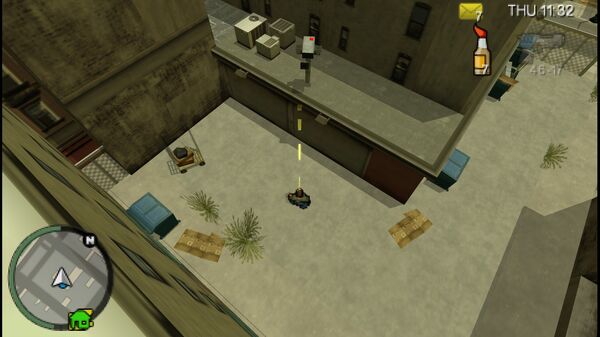 Место расположения камеры наблюдения №43 в GTA Chinatown Wars, которую нужно уничтожить, находится на пониженном крыше здания в Северном Холланде.