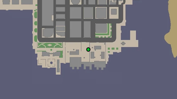 Местоположение на карте GTA Chinatown Wars камеры наблюдения №5 для уничтожения, находится 
                                на контейнере на стройплощадке в Castle Gardens.