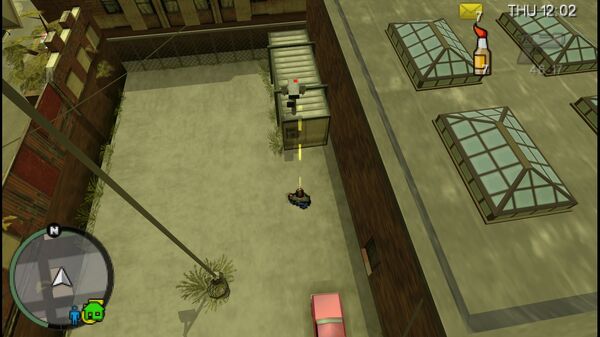 Расположение камеры безопасности №54 для уничтожения в GTA Chinatown Wars, находится на контейнере рядом со складом в Фортсайде, Бохан.