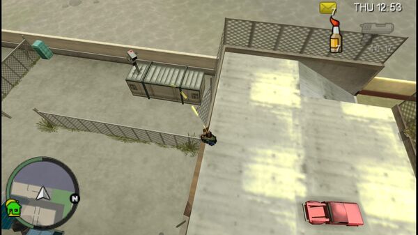 Расположение камеры безопасности №55 для уничтожения в GTA Chinatown Wars, находится на контейнере в Булеварде, Бохан.