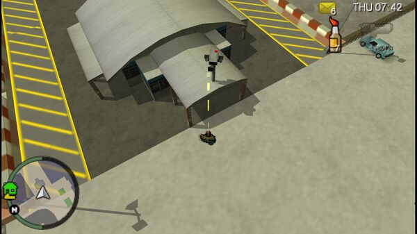 Местоположение камеры наблюдения №6 для уничтожения в GTA Chinatown Wars, находится 
                                на низкой крыше геликоптерной площадки Higgins Helitours в Fishmarket South.