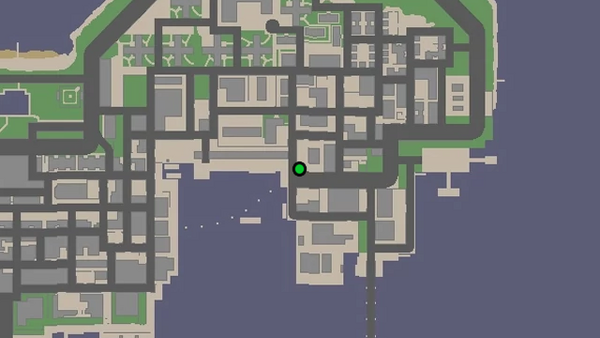 Расположение камеры безопасности №60 для уничтожения на карте GTA Chinatown Wars, находится на крыше низкого здания в Индастриал, Бохан.