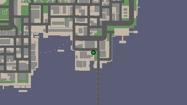 Расположение камеры безопасности №62 для уничтожения на карте GTA Chinatown Wars, находится на маленьком здании на складе на Ломпок Авеню в Индастриал, Бохан.