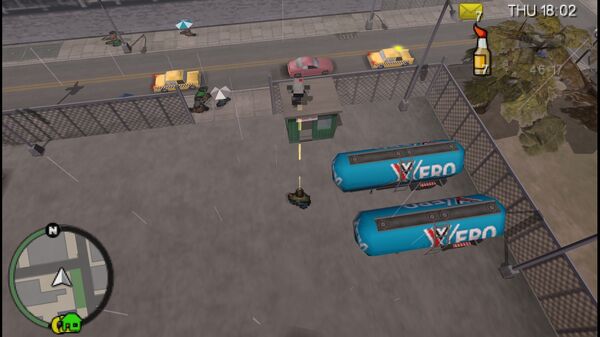 Расположение камеры безопасности №62 для уничтожения в GTA Chinatown Wars, находится на маленьком здании на складе на Ломпок Авеню в Индастриал, Бохан.