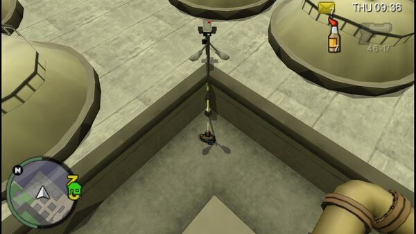 Место расположения камеры наблюдения №65 в GTA Chinatown Wars, которую нужно уничтожить, находится на крыше склада на острове Чардж, район Дьюкс.