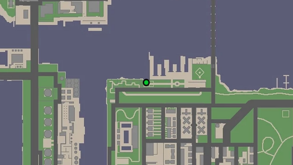 Местоположение на карте камеры наблюдения №67 в GTA Chinatown Wars, которую нужно уничтожить, находится на заборе парка Гантри в Стайнвее.