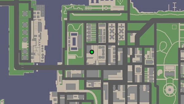 Местоположение на карте камеры наблюдения №69 в GTA Chinatown Wars, которую нужно уничтожить, находится на контейнере во дворе в Стайнвее.