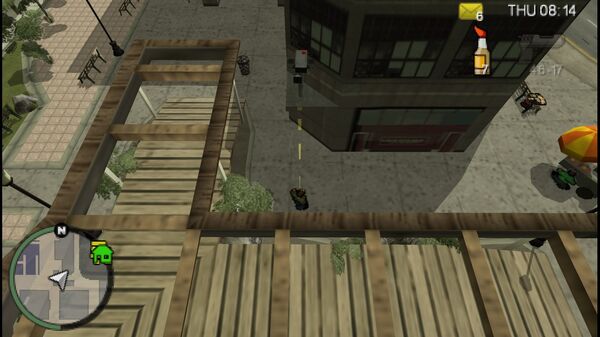 Местоположение камеры наблюдения №7 для уничтожения в GTA Chinatown Wars, находится 
                                на низком выступе на углу здания в Castle Garden City.