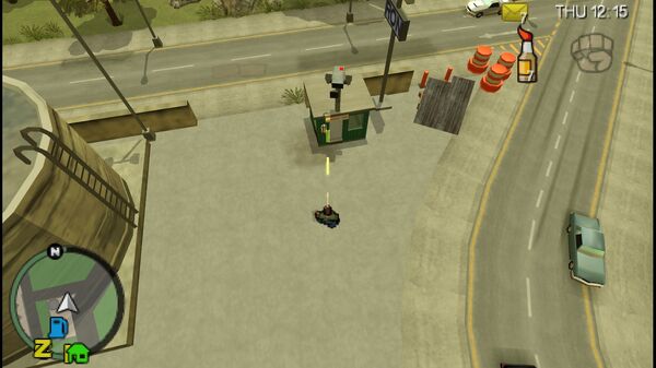 Место расположения камеры наблюдения №71 в GTA Chinatown Wars, которую нужно уничтожить, находится на крыше маленького здания в Стайнвее.