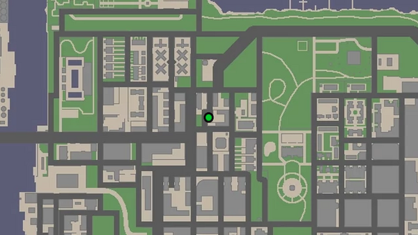 Местоположение на карте камеры наблюдения №72 в GTA Chinatown Wars, которую нужно уничтожить, находится на вершине стены Национального союза современного искусства в Ист-Айленд-Сити.