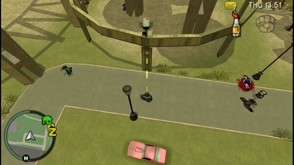 Место расположения камеры наблюдения №73 в GTA Chinatown Wars, которую нужно уничтожить, находится на башнях павильона Либерти Стейт в парке Медоус.