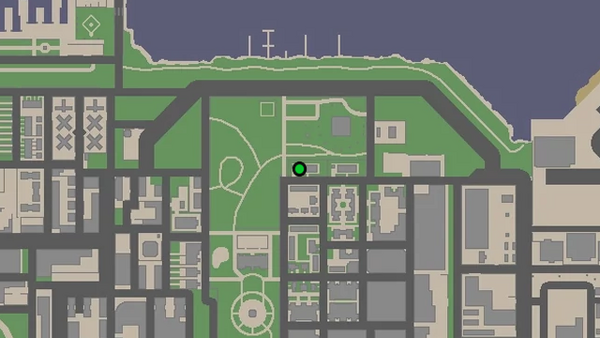 Местоположение на карте камеры наблюдения №74 в GTA Chinatown Wars, которую нужно уничтожить, находится на пониженном крыше дома в Медоу Хиллс.