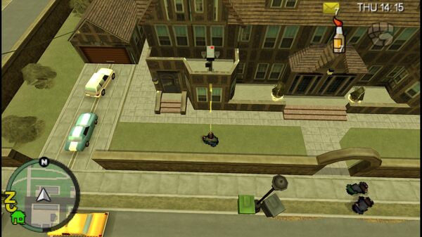 Место расположения камеры наблюдения №74 в GTA Chinatown Wars, которую нужно уничтожить, находится на пониженном крыше дома в Медоу Хиллс.