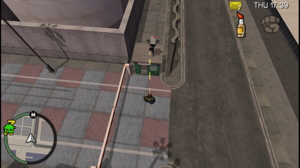 Местоположение камеры безопасности №79 для уничтожения в GTA Chinatown Wars, находится на маленьком здании в Beechwood City.