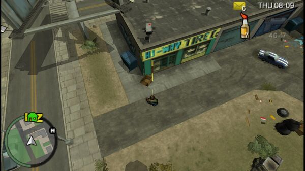 Местоположение камеры безопасности №81 для уничтожения в GTA Chinatown Wars, находится на крыше склада в Schottler.