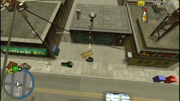 Местоположение камеры безопасности №88 в GTA Chinatown Wars для уничтожения, находится на небольшом здании в Шоттлере.