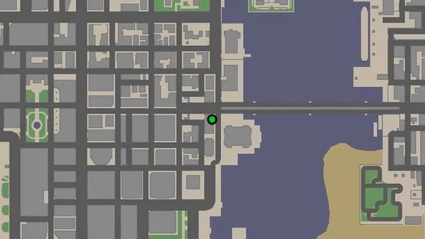 Местоположение на карте GTA Chinatown Wars камеры наблюдения №9 для уничтожения, находится 
                                на низкой крыше между деревьями в здании Borlock Road в Fishmarket South.