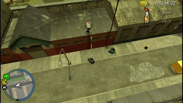 Местоположение камеры безопасности №91 в GTA Chinatown Wars для уничтожения, находится на складе к северу от Brucie's Executive Lifestyle Autos в Ист Хук Бэй.