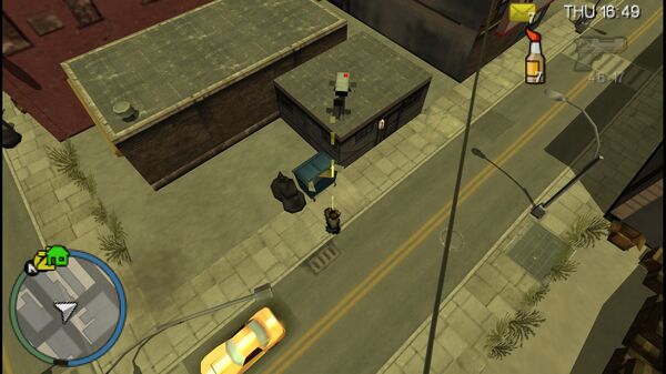 Местоположение камеры безопасности №94 в GTA Chinatown Wars для уничтожения, находится на крыше небольшого здания в Ист Хук.