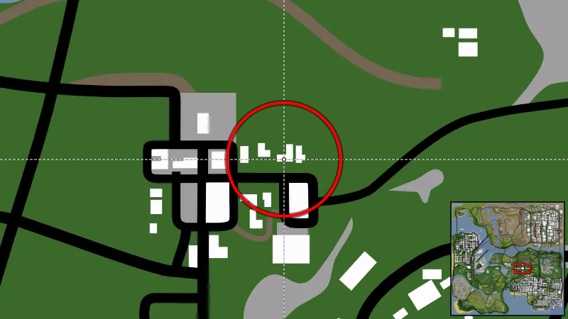 Безопасный дом в Диллморе - Местоположение на карте в GTA San Andreas