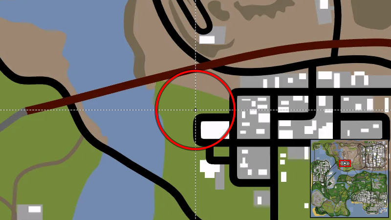 Форт Карсон - расположение на карте в GTA San Andreas