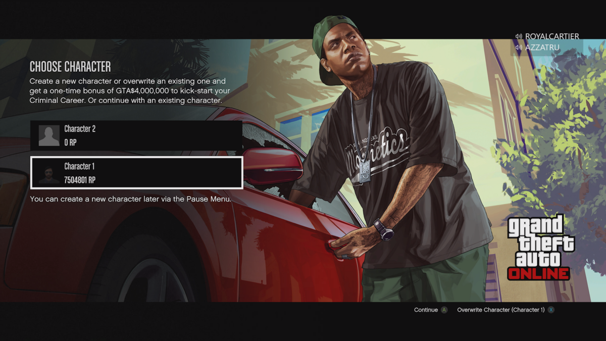 Перенос персонажа в Grand Theft Auto Online