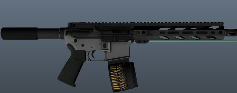 Weapon + Laser + Round Mag