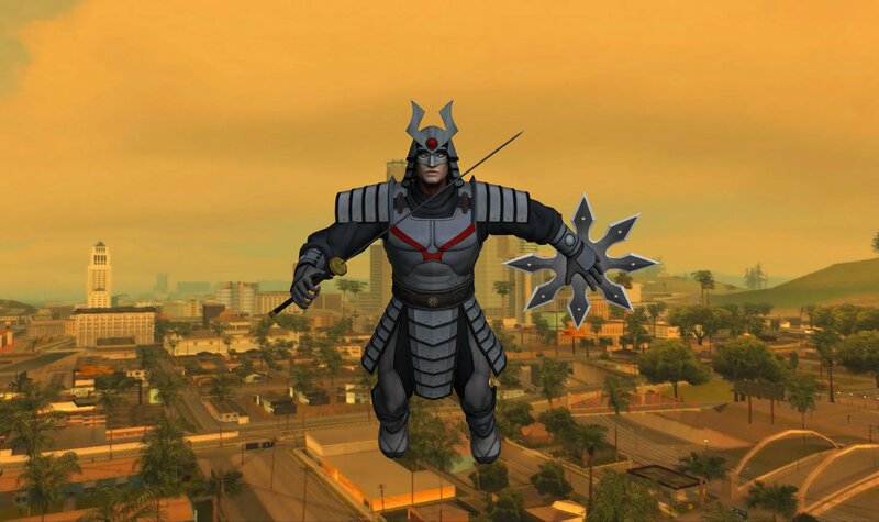 Silver Samurai + Sword + Shuriken