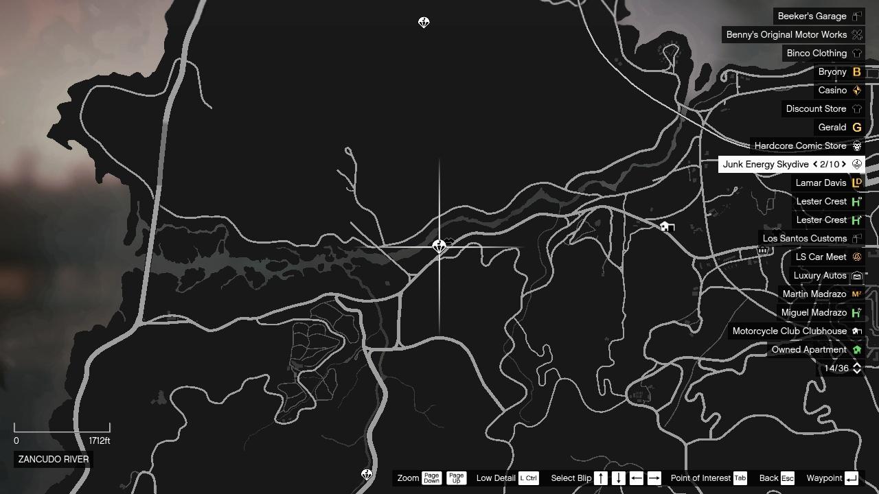 Карта Junk Energy 18 GTA Online: Миссия Прыжок с Энергией Мусора 18 - Карта