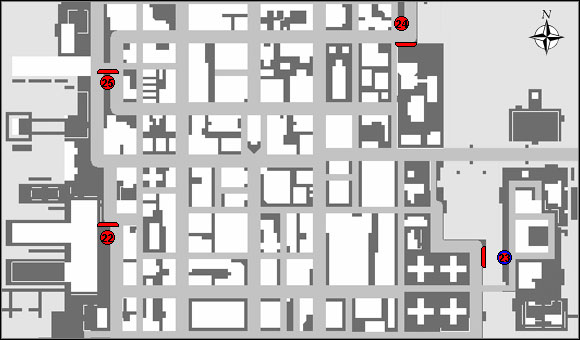 Карта четырёх трюков в центре Алгонкина в Grand Theft Auto: Chinatown Wars