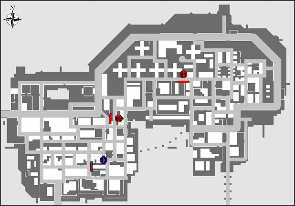 Карта трёх трюковых прыжков в Бохане в Grand Theft Auto: Chinatown Wars