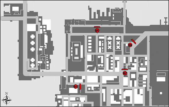 Карта четырёх трюковых прыжков в Дьюкс в Grand Theft Auto: Chinatown Wars