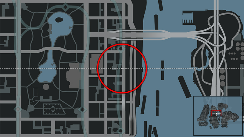 Убежище в Восточном Мидл Парке - Местоположение на карте в Grand Theft Auto IV
