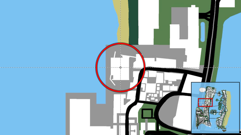 Место Фила - Местоположение на карте в GTA Vice City