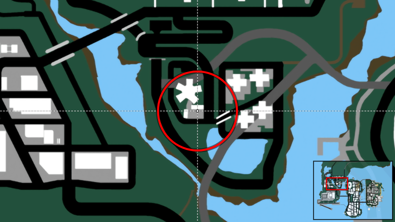 Убежище в Шорсайд Вейл - Местоположение на карте в GTA 3